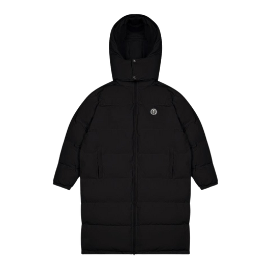 TRAPSTAR OVERSIZED IRONGATE HOODED PUFFER JACKET - BLACK - Hype Locker UK