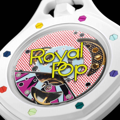 SWATCH X AUDEMARS PIGUET BIOCERAMIC ROYAL POP HUIT BLANC POCKET WATCH