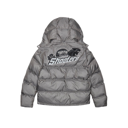 TRAPSTAR SHOOTERS HOODED PUFFER JACKET - GREY - Hype Locker UK