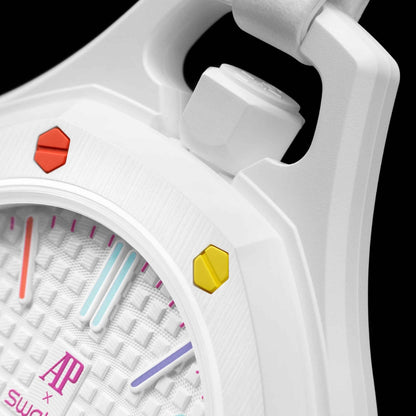 SWATCH X AUDEMARS PIGUET BIOCERAMIC ROYAL POP HUIT BLANC POCKET WATCH