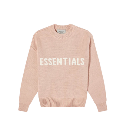 Fear of God ESSENTIALS Matte Blush Pink Knit Sweatshirt Kids Hype Locker UK