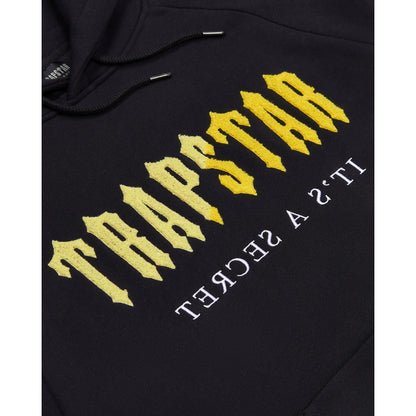 TRAPSTAR DECODED CHENILLE HOODED TRACKSUIT - BLACK / YELLOW