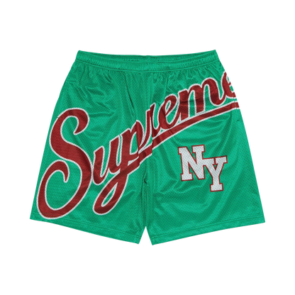 SUPREME BIG SCRIPT MESH SHORTS - GREEN