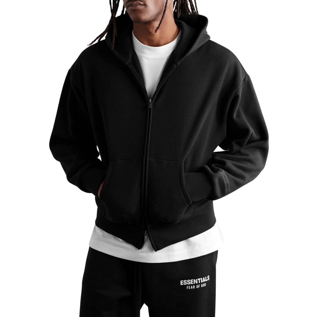 パーカー・フーディ FEAR OF GOD SS25 FULL ZIP HOODIE (FGE250 517FLC BLACK) PROJECT G/R プロジェクト ジーアール SS25 BE AWARE OF GOD ZIP