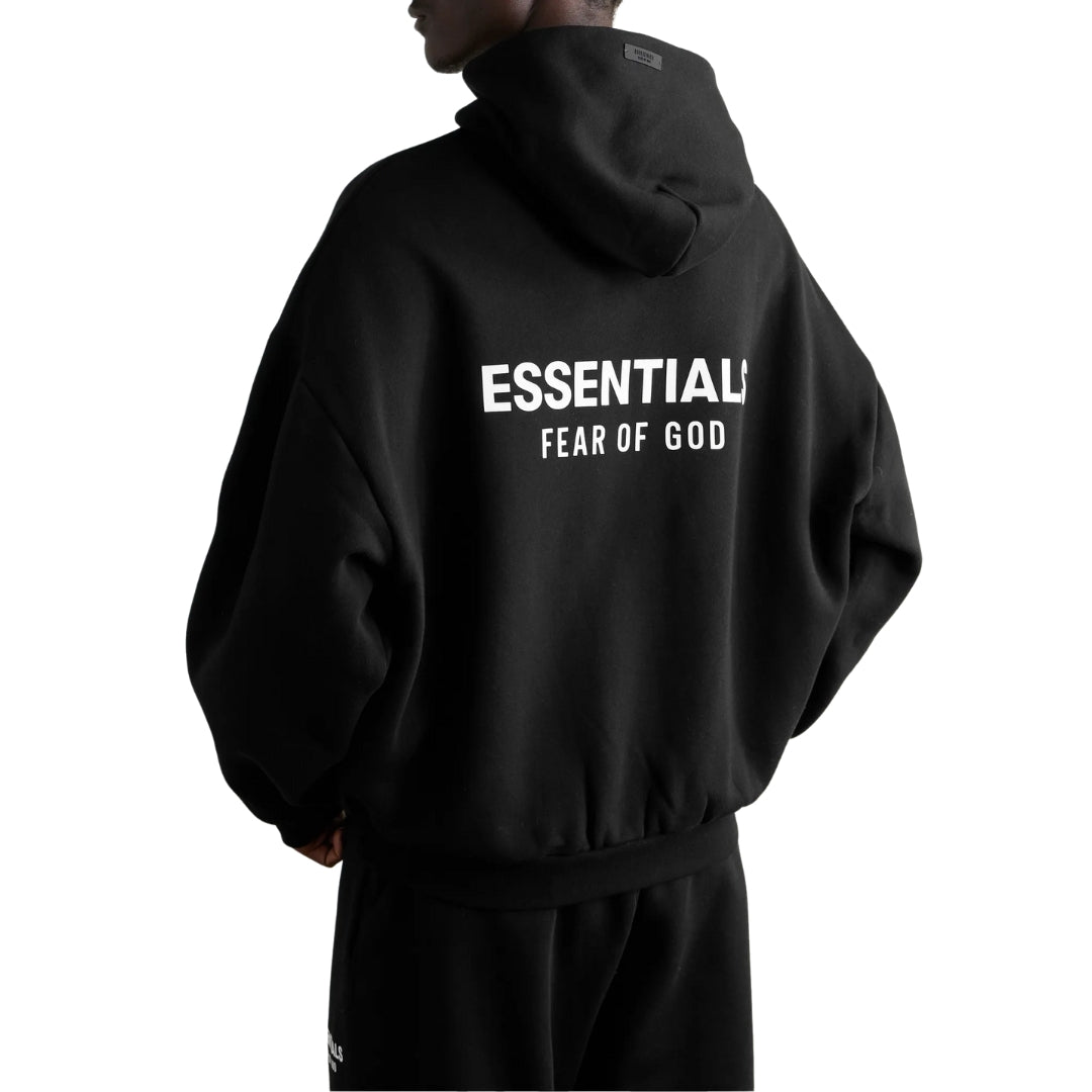 ESSENTIALS FEAR OF GOD ブラックパーカー Fear of God Essentials Fleece Hoodie (FW24) Black | Fear Of God