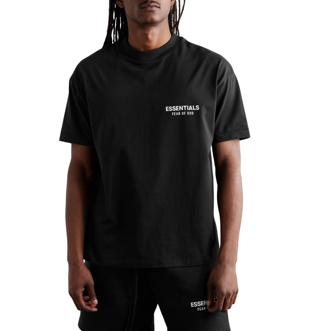 Fear of God クルーネック半袖Tシャツ ブラック SS25 Fear of God ESSENTIALS - Jet Black T-Shirt (SS25) | Hype