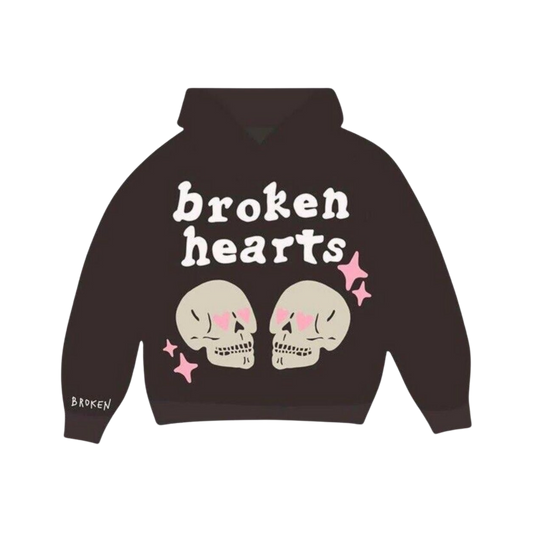 BROKEN PLANET 'BROKEN HEARTS' HOODIE DARK BROWN