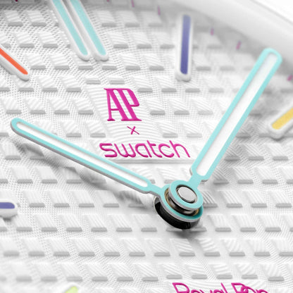 SWATCH X AUDEMARS PIGUET BIOCERAMIC ROYAL POP HUIT BLANC POCKET WATCH