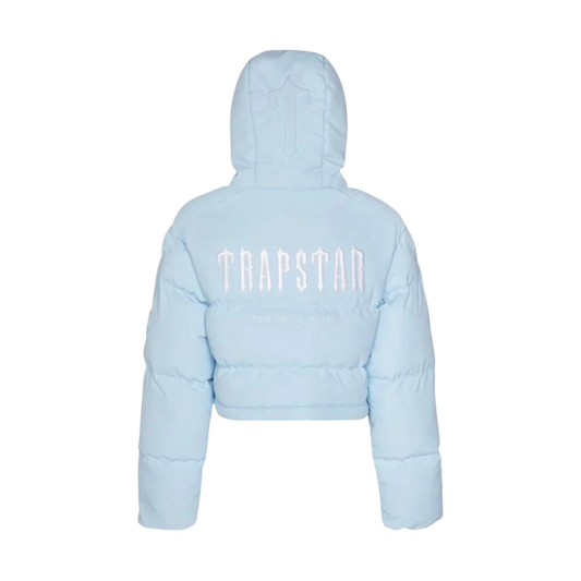 TRAPSTAR WOMEN’S DECODED 2022 HOODED PUFFER JACKET - ICE BLUE - Hype Locker UK