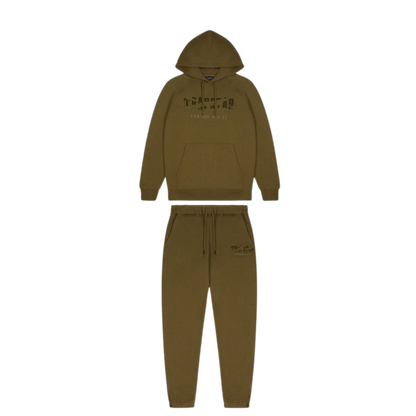 TRAPSTAR CHENILLE DECODED HOODED TRACKSUIT - OLIVE CAMO MILITARY EDITION - Hype Locker UK