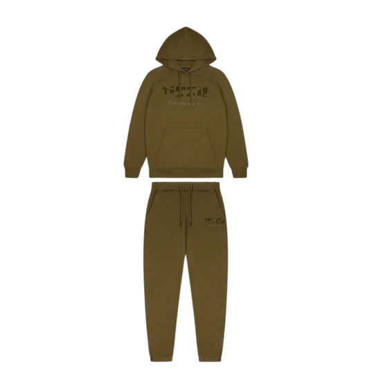 TRAPSTAR CHENILLE DECODED HOODED TRACKSUIT - OLIVE CAMO MILITARY EDITION - Hype Locker UK