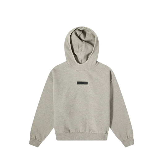 FEAR OF GOD ESSENTIALS KIDS DARK HEATHER OATMEAL TAB HOODIE (SS24)