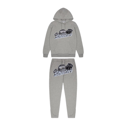 TRAPSTAR SHOOTERS HOODED TRACKSUIT - GREY / SKY BLUE - Hype Locker UK