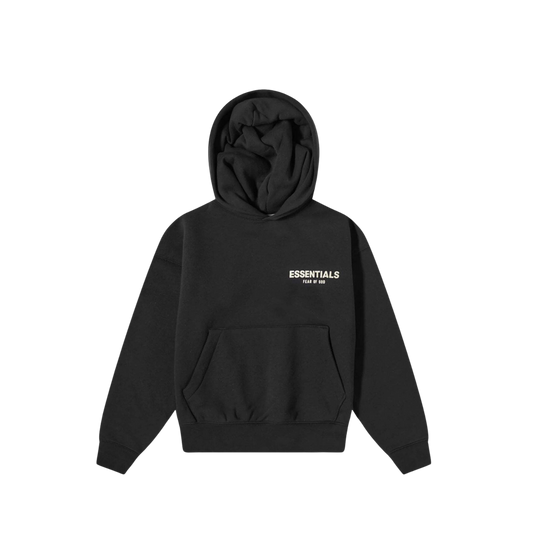 FEAR OF GOD ESSENTIALS KIDS BLACK / STRETCH LIMO HOODIE (SS22) - Hype Locker UK