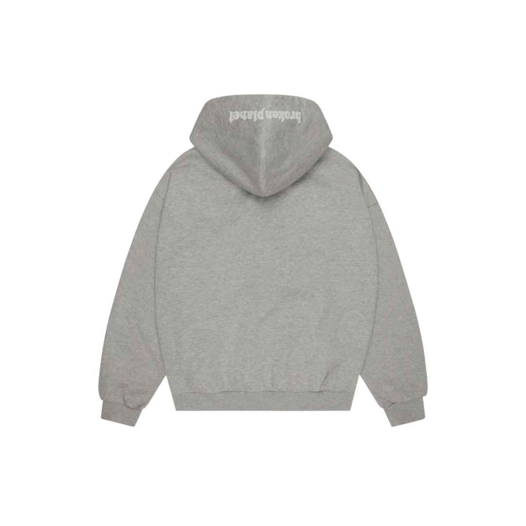 Broken Planet Heather Grey Zip Up Hoodie | Hype Locker UK