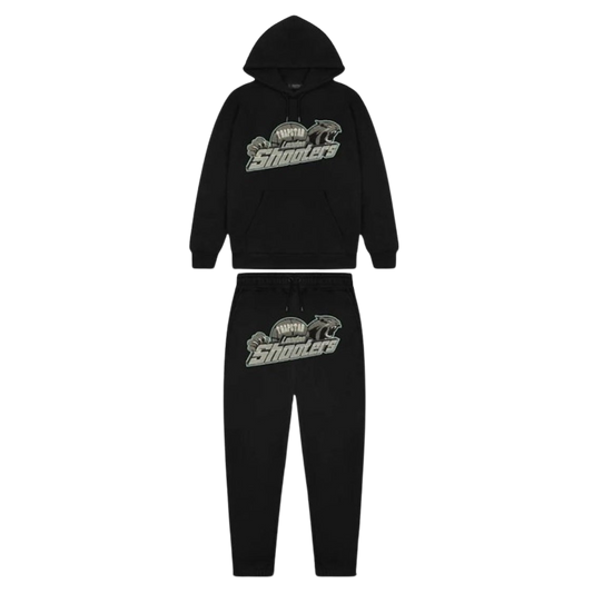 TRAPSTAR SHOOTERS HOODED TRACKSUIT - BLACK / TEAL