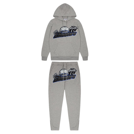 TRAPSTAR SHOOTERS HOODED TRACKSUIT - GREY / BLUE 2.0