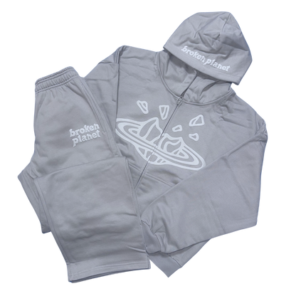 BROKEN PLANET GUNMETAL GREY ZIP UP TRACKSUIT