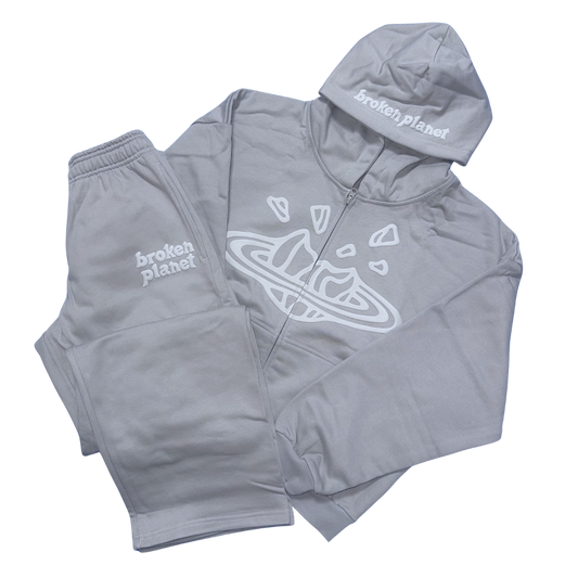 BROKEN PLANET GUNMETAL GREY ZIP UP TRACKSUIT