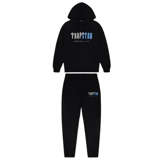 TRAPSTAR DECODED CHENILLE HOODED TRACKSUIT - BLACK ICE