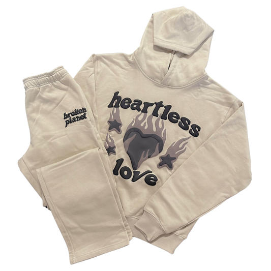 BROKEN PLANET 'HEARTLESS LOVE' BONE WHITE TRACKSUIT