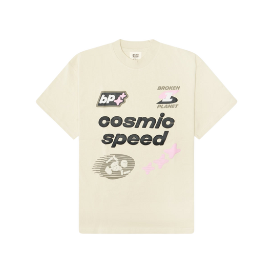 BROKEN PLANET 'COSMIC SPEED' BONE WHITE T-SHIRT