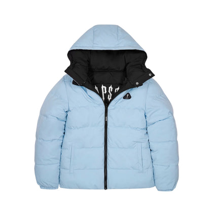 TRAPSTAR IRONGATE ARCH REVERSIBLE PUFFER JACKET AW25 - BLACK / LIGHT BLUE