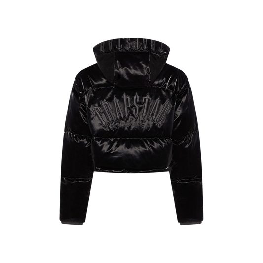 TRAPSTAR WOMEN’S ARCH AW23 HOODED PUFFER JACKET - GLOSS BLACK