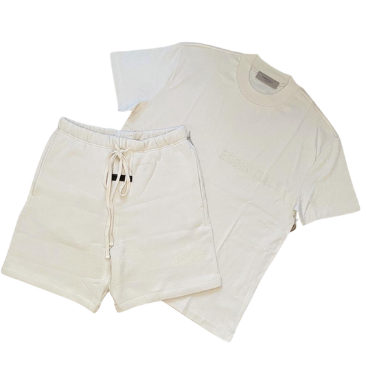 FEAR OF GOD ESSENTIALS CREAM / EGG SHELL SHORT SET (FW22) - Hype Locker UK