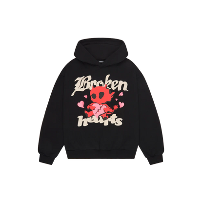 BROKEN PLANET BROKEN HEARTS MIDNIGHT BLACK HOODIE