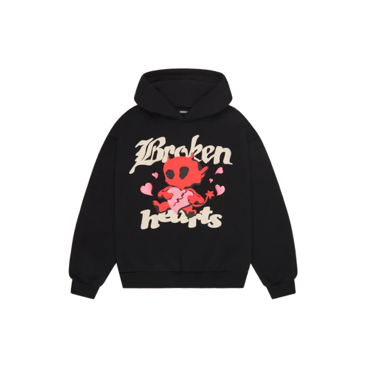 BROKEN PLANET BROKEN HEARTS MIDNIGHT BLACK HOODIE