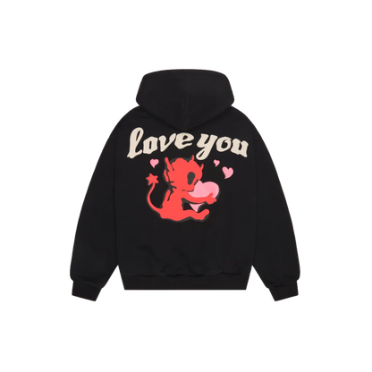 BROKEN PLANET BROKEN HEARTS MIDNIGHT BLACK HOODIE