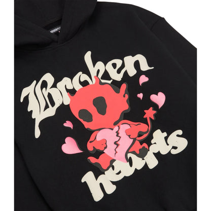BROKEN PLANET BROKEN HEARTS MIDNIGHT BLACK HOODIE