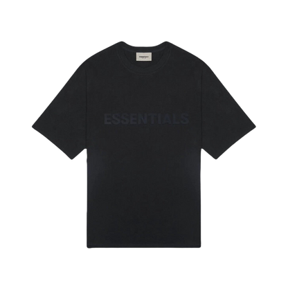 FEAR OF GOD ESSENTIALS BLACK FRONT LOGO T-SHIRT - Hype Locker UK