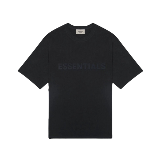 FEAR OF GOD ESSENTIALS BLACK FRONT LOGO T-SHIRT - Hype Locker UK