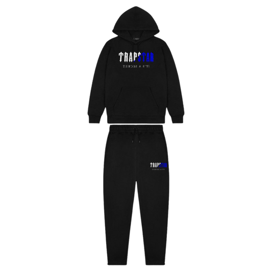 TRAPSTAR DECODED CHENILLE HOODED TRACKSUIT - BLACK ICE EDITION