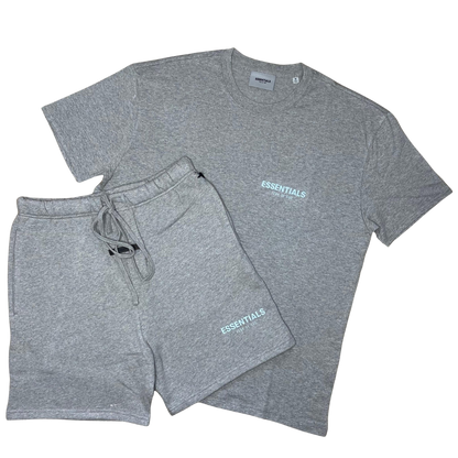 FEAR OF GOD ESSENTIALS HEATHER OATMEAL CORE COLLECTION SHORT SET - Hype Locker UK