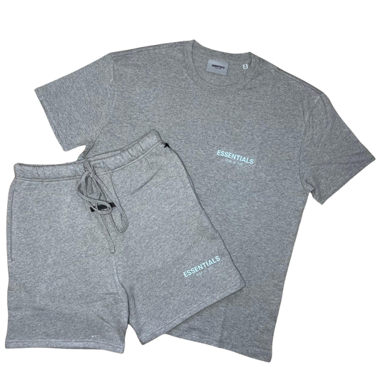 FEAR OF GOD ESSENTIALS HEATHER OATMEAL CORE COLLECTION SHORT SET - Hype Locker UK