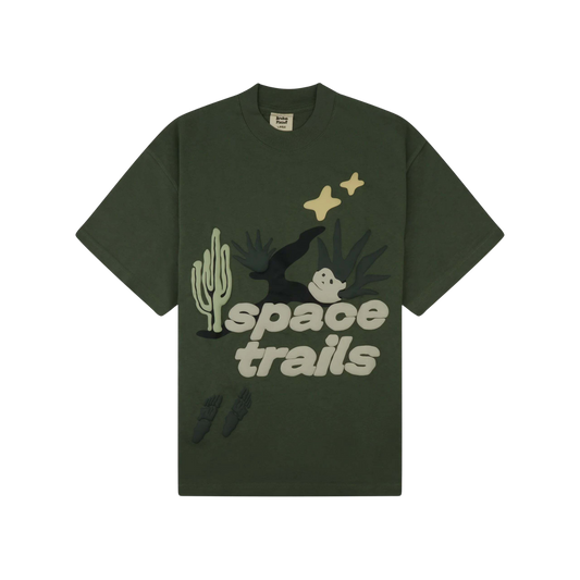 BROKEN PLANET 'SPACE TRAILS' GREEN T-SHIRT