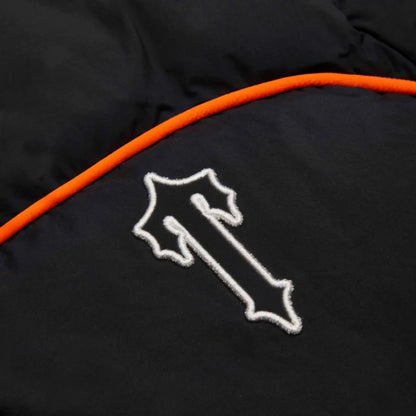 TRAPSTAR IRONGATE ARCH PIPING PUFFER JACKET - BLACK / ORANGE