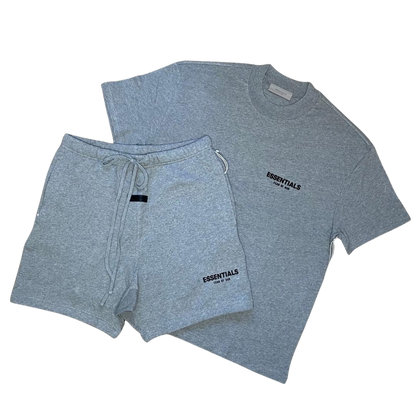 FEAR OF GOD ESSENTIALS HEATHER OATMEAL SHORT SET (SS22) - Hype Locker UK