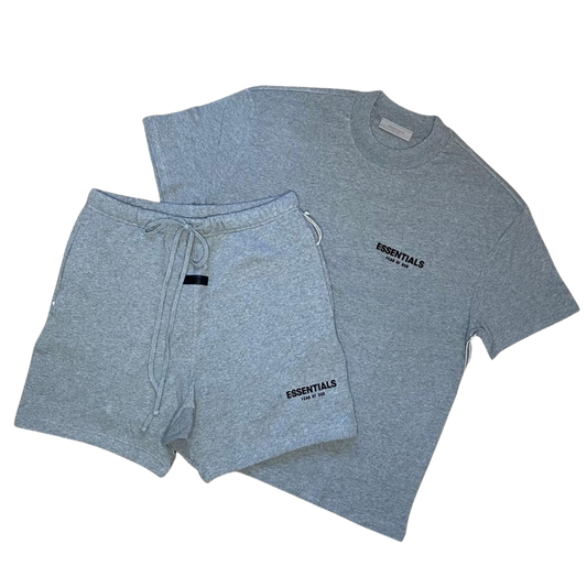 FEAR OF GOD ESSENTIALS HEATHER OATMEAL SHORT SET (SS22) - Hype Locker UK