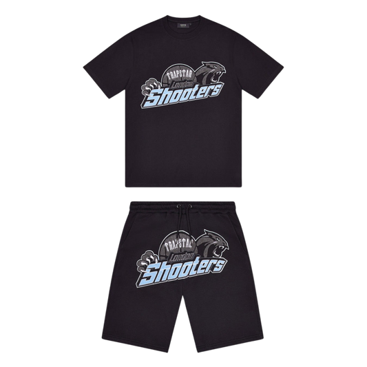 TRAPSTAR SHOOTERS SHORT SET - BLACK / BLUE