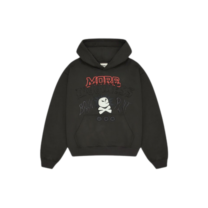 BROKEN PLANET MORE DARKNESS SOOT BLACK HOODIE