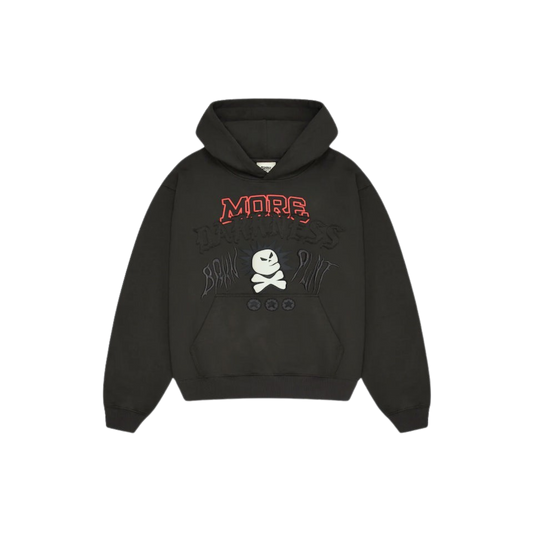 BROKEN PLANET MORE DARKNESS SOOT BLACK HOODIE