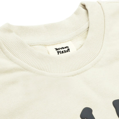 BROKEN PLANET 'FIND YOUR BALANCE' BONE WHITE CREWNECK