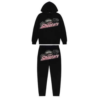 TRAPSTAR SHOOTERS HOODED TRACKSUIT - BLACK / PINK