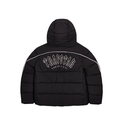 TRAPSTAR IRONGATE ARCH PIPING PUFFER JACKET - BLACK / WHITE