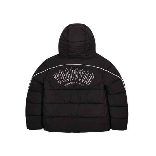 TRAPSTAR IRONGATE ARCH PIPING PUFFER JACKET - BLACK / WHITE