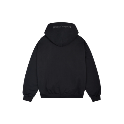 BROKEN PLANET MIDNIGHT BLACK ZIP UP HOODIE